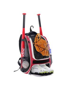 Youth Baseball Bag - Bat Backpack for Baseball, T-Ball & Softball Equipment
